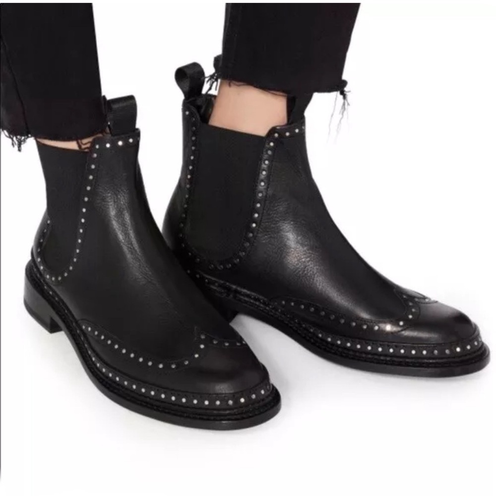 Rag & Bone Black Studded Benson Boot size 37.5